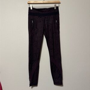 Lululemon Black and maroon Patterned Leggings
